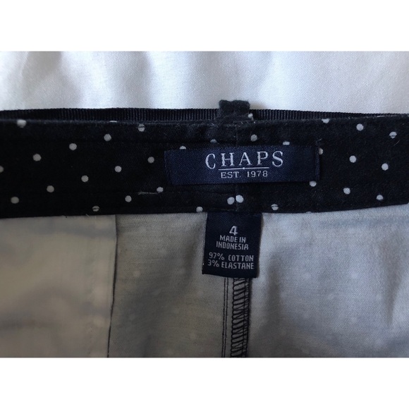 Chaps Navy Polka Dot Skirt w/ Belt - Picture 2 of 3